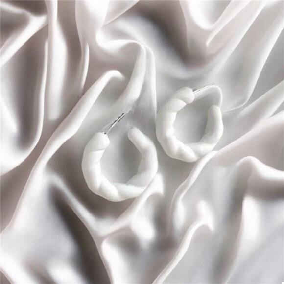 Acrylic C-Hoop Earrings - Picture 6 of 6